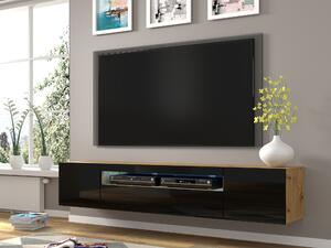 TV stolek/skříňka Aurora 200 (dub artisan + černá). 1057701