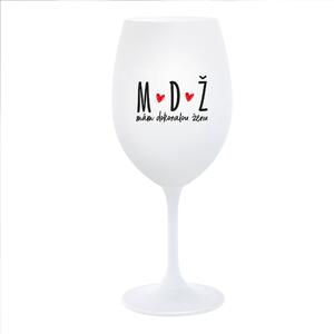 MÁM DOKONALOU ŽENU - bílá sklenice na víno 350 ml