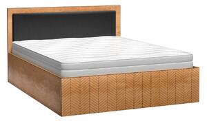 Manželská postel 160 cm Figaro 12 (s roštem) (dub karamelový). 1057748