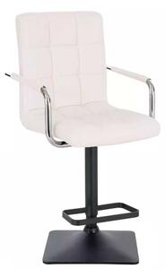 LuxuryForm DESIGN Barová židle VERONA na černé hranaté podstavě - bílá