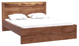 Manželská postel 160 cm Indie 19 (s LED osvětlením) (s roštem) (jasan světlý)