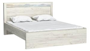 Manželská postel 160 cm Indie 19 (s LED osvětlením) (s roštem) (craft bílý). 1057807