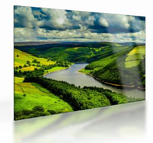 Skleněný obraz - Zelená krajina (70x50 cm)