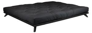 Dvoulůžková postel z borovicového dřeva s matrací Karup Design Senza Comfort Mat Black/Black, 180 x 200 cm