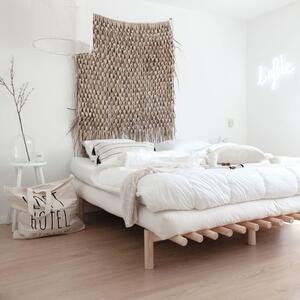 Dvoulůžková postel z borovicového dřeva s matrací Karup Design Pace Comfort Mat Natural Clear/Natural, 160 x 200 cm