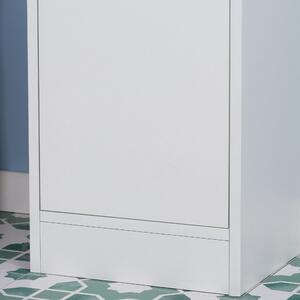 Kleankin vysoký sloupcový regál do koupelny s nastavitelnou policí - 30 x 28 x 170 cm - Bílý | Aosom