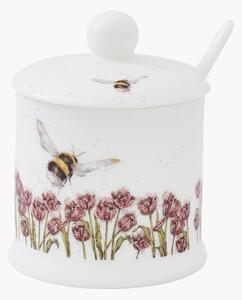 Cukřenka's lžičkou z kostního porcelánu Bumble Bee