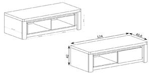 TV stolek/skříňka Livia 10 (s LED osvětlením) (dub ribbeck + bílý lesk). 1057866