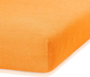 Oranžové elastické prostěradlo na dvoulůžko AmeliaHome Ruby Siesta, 200/220 x 200 cm