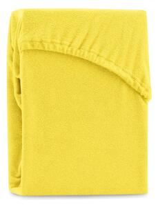 Žluté elastické prostěradlo na dvoulůžko AmeliaHome Ruby Siesta, 200/220 x 200 cm