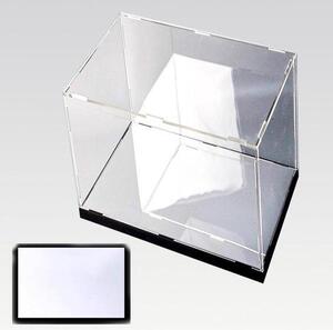 Akrylová vitrína - vystavní box - pro prezentaci sbírek - se zrcadlovou základnou - 45x45x20 cm - průhledná