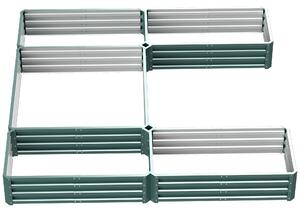 Outsunny Modulární ocelová zahradní čtvercová nádobka na zeleninu, sada 5 květináčů pro zeleninu, rostliny, květiny, rozměry 245L x 242W x 31H cm, zel