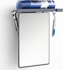 Bezmrazné sprchové zrcadlo na chýlení s Razor - odpojitelné Mrazicí zrcadlo bez Mrazu - Anti-Mist Towel Hořební zrcadlo - Shatterproof & Vodotěsné - Šedé holení zrcadla stěna model