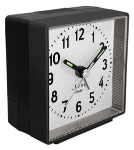 LAVVU Černý budík SWEEP s plynulým chodem LAS3010