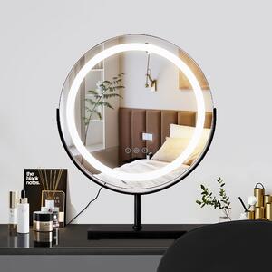 40 cm, kulaté, stmívatelné LED zrcadlo s osvětlením a 360stupňovou rotací