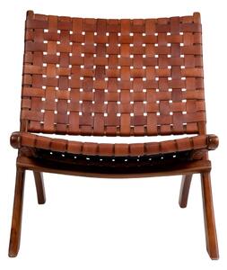 Skládací židle z teakového dřeva a kůže House Nordic Montana