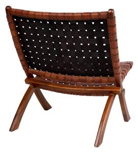Skládací židle z teakového dřeva a kůže House Nordic Montana