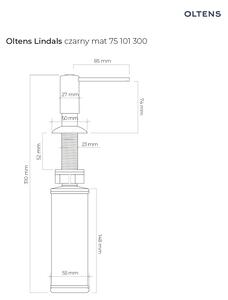 Oltens Lindals dávkovač tekutin černá 75101300