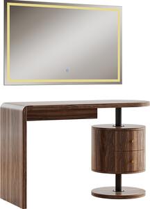 Kosmetický stolek Vicco Lara Rustikální dub 120 cm se zrcadlem LED, Model 50184