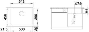 Blanco Subline 500-U keramický dřez 54.3x45.6 cm bílá 514506
