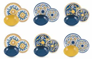 18dílná sada barevného nádobí z porcelánu a kameniny Villa d'Este Sicilia