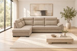 ROHOVÁ SEDAČKA, dřevo, textil, kompozitní dřevo, cappuccino MID.YOU - Sedací soupravy, Online Only
