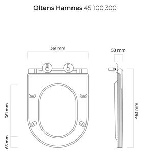 Oltens Hamnes záchodové prkénko pomalé sklápění černá 45100300