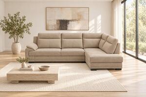 ROHOVÁ SEDAČKA, dřevo, textil, kompozitní dřevo, cappuccino MID.YOU - Sedací soupravy, Online Only