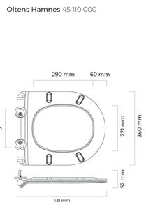 Set záchodová mísa Oltens Hamnes 42513000, záchodové prkénko Oltens Hamnes 45110000