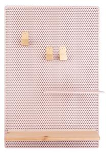 Světle růžová kovová nástěnka PT LIVING Perky, 34,5 x 52,5 cm