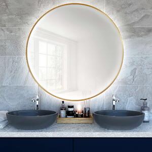 Baltica Design Bright zrcadlo 70x70 cm kulatý s osvětlením zlatá 5904107900216