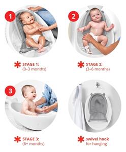 Skip Hop - Dětská vanička s ergonomickou podložkou MOBY 3 bílá