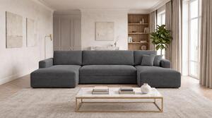 SEDACÍ SOUPRAVA, dřevo, textil, kompozitní dřevo, antracitová MID.YOU - Rozkládací sedačky, Online Only