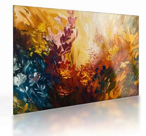 Skleněný obraz - Abstraktní malba květin (70x50 cm)