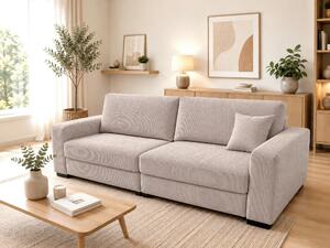 TŘÍMÍSTNÁ POHOVKA, dřevo, textil, kompozitní dřevo, cappuccino MID.YOU - Pohovky, Online Only