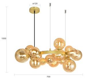 Brilagi - LED Lustr na lanku MILLA 15xG9/3W/230V zlatá