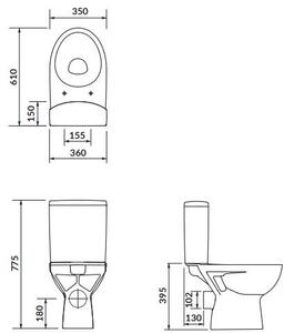 Cersanit Parva wc kombi bílá K27-063