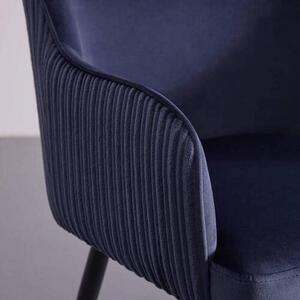Sametová Židle Caria Modrá