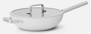 Fabini Wok pánev Meda 5.0 Standard, ø 28 cm - Nepřilnavá pánev s keramickým povrchem s poklicí, krémová