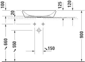 Duravit D-Neo umyvadlo 60x40 cm oválný na pult bílá 23726000701