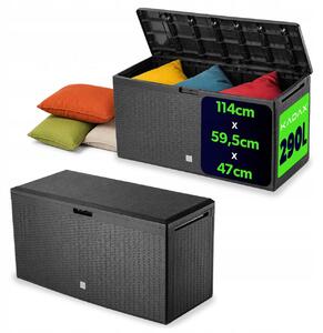 Zahradní úložný box plast 290 l šedý