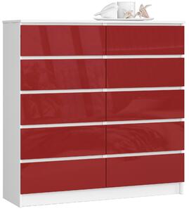Ak furniture Komoda Kuba 120 cm bílá/červená