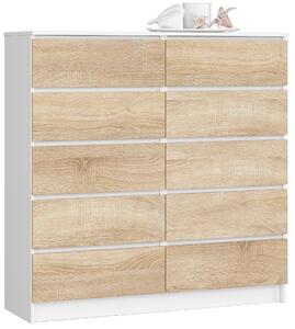 Ak furniture Komoda Kuba 120 cm bílá/dub sonoma