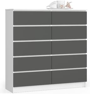 Ak furniture Komoda Kuba 120 cm bílá/grafitová