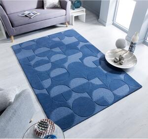 Modrý vlněný koberec Flair Rugs Gigi, 120 x 170 cm