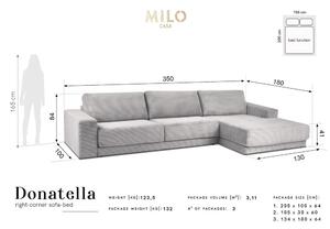 Béžová manšestrová rozkládací rohová pohovka Milo Casa Donatella, pravý roh