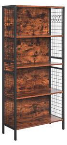 KNIHOVNA, hnědá, černá, uhlíková ocel, 74/154,5/30 cm Boxxx, Online Only