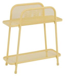Žlutý kovový odkládací stolek na balkon Garden Pleasure MWH, výška 70 cm