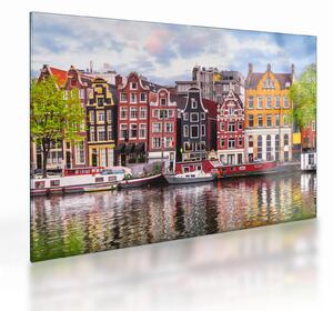 Skleněný obraz - Amsterdam, taneční domy (70x50 cm)