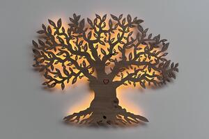 "Olivovník" světelný strom s baterií 80x68cm provedení: dub B, varianta: ovládání na obraze + dálkové ovládání